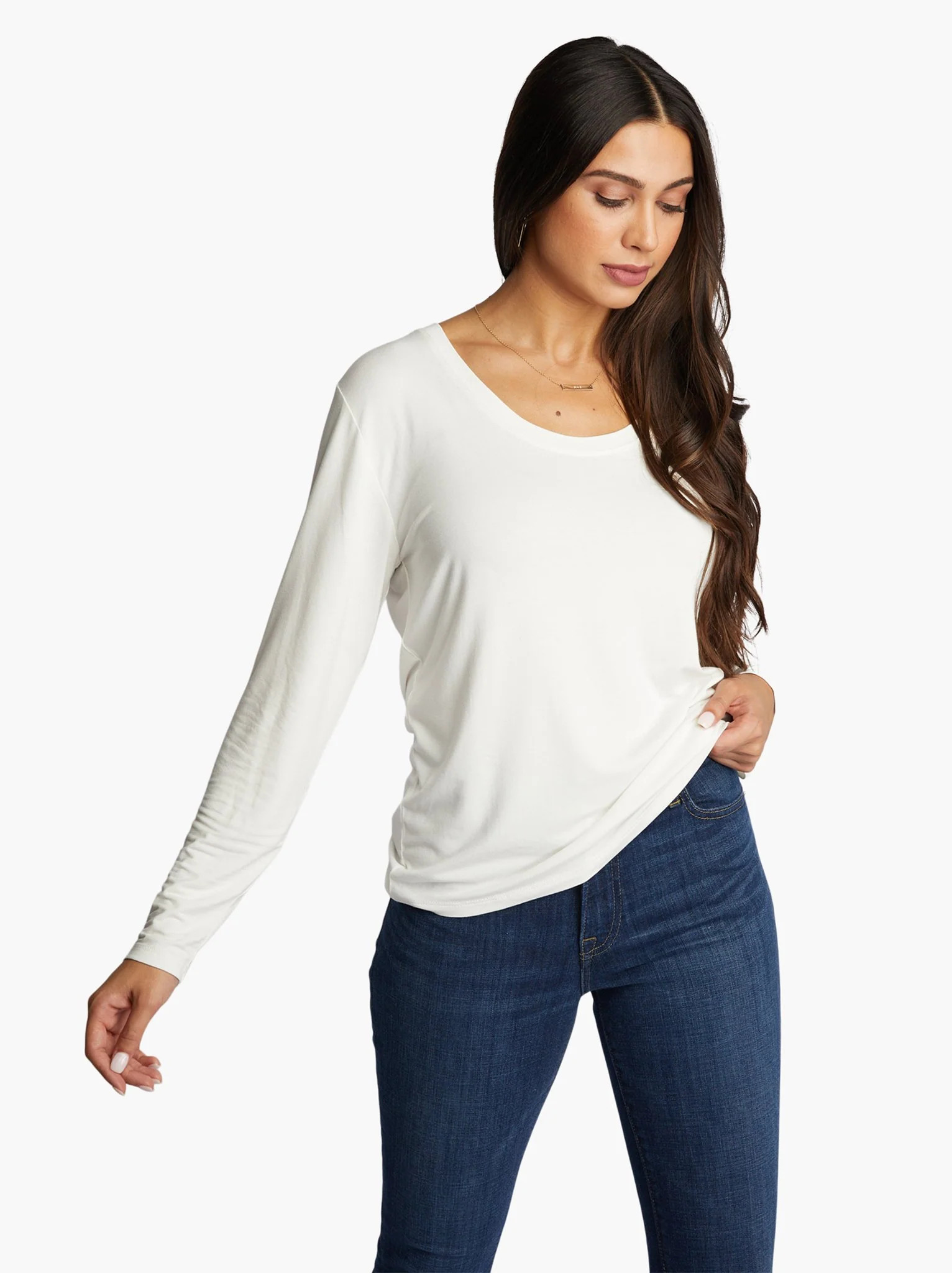 Long Sleeve Mae Drapey Tee | ABLE