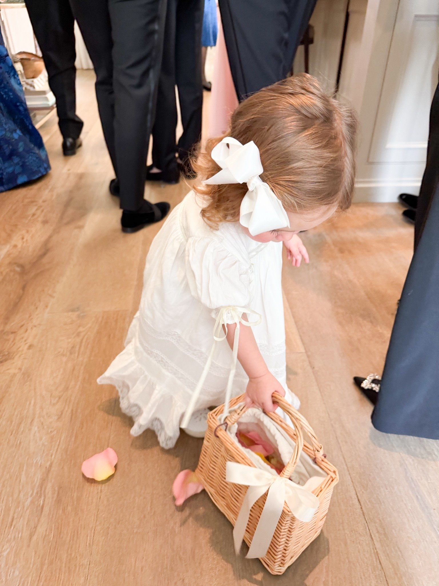 The sweetest flower girl dress 🥹 planning to have her wear this for newborn photos with baby girl #2. 
Dress is Stitchy Fish - Margaret Heirloom Dress, White. Linked similar. Size medium bow

#LTKKids