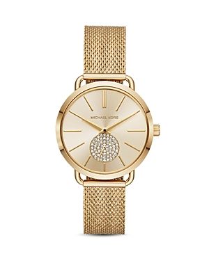 Michael Kors Gold-Tone Portia Mesh Bracelet Watch, 37mm | Bloomingdale's (US)