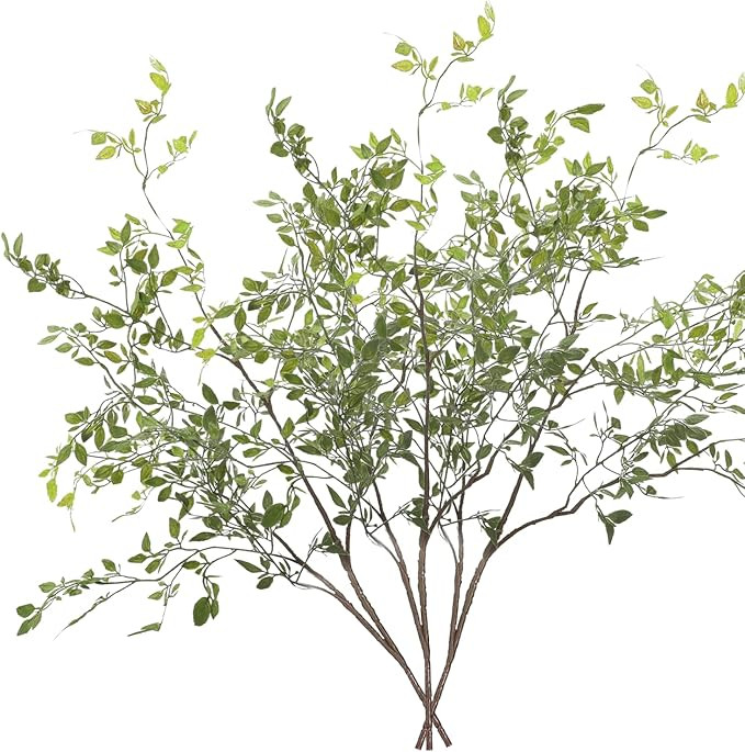 Mokylor 3 Pack Artificial Plant Leaves Bunches, 43.3 Inch Nandina Domestica Faux Greenery Branche... | Amazon (US)