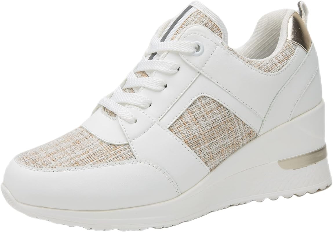 High Heeld Wedge Sneakers for Women - Ladies Hidden Sneakers Lace Up Shoes, Best Chioce for Casua... | Amazon (US)