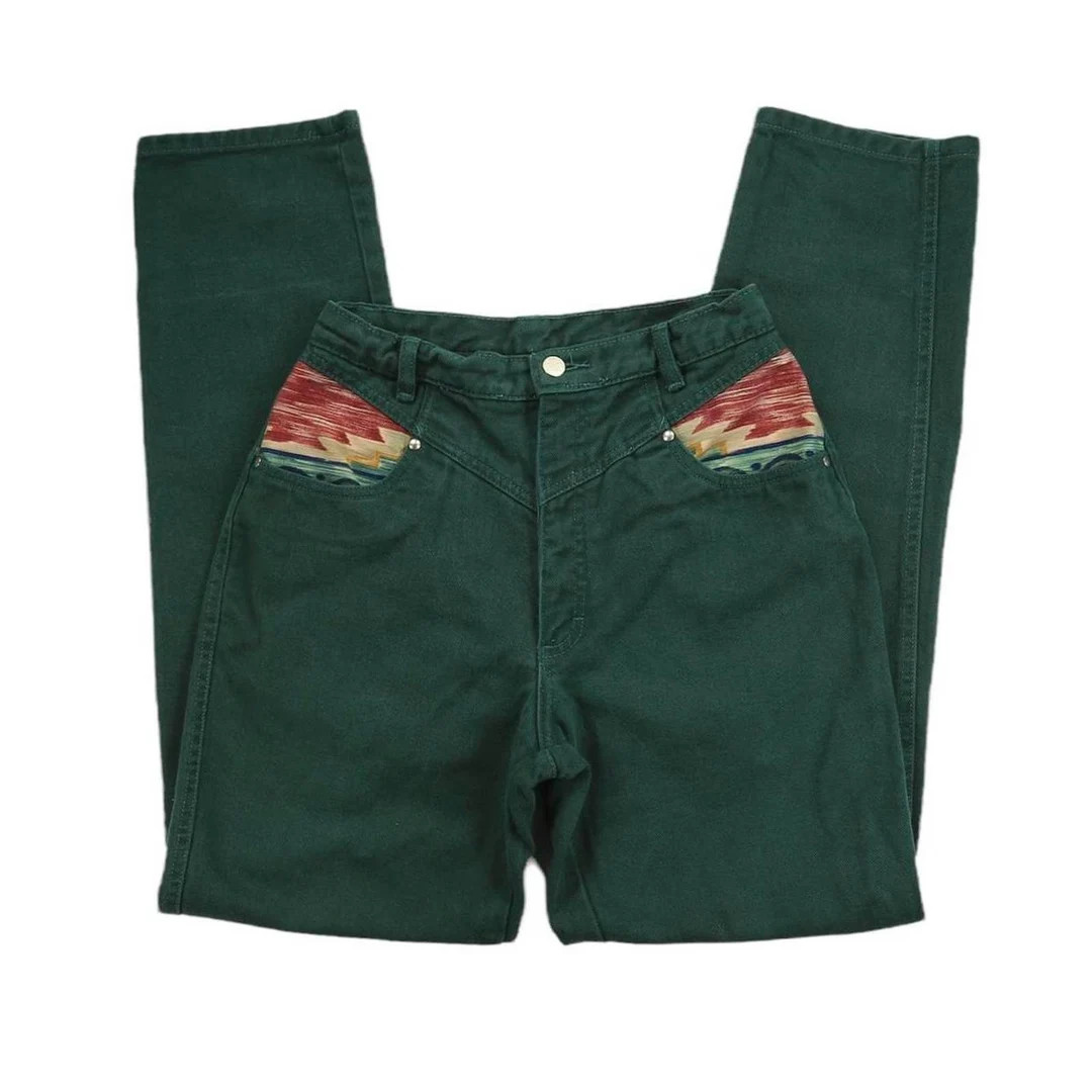 Vintage Roper Western Green Rainbow High Waisted Jeans | Etsy (US)