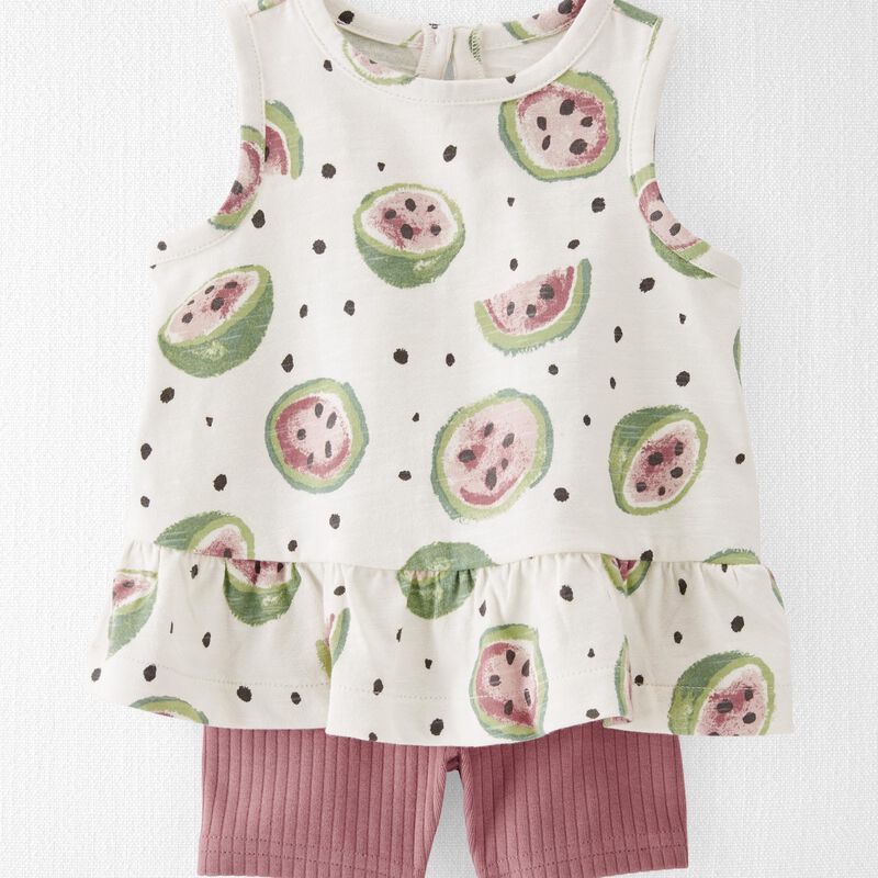 Baby Organic Cotton Watermelon Print Sun Set | Carter's