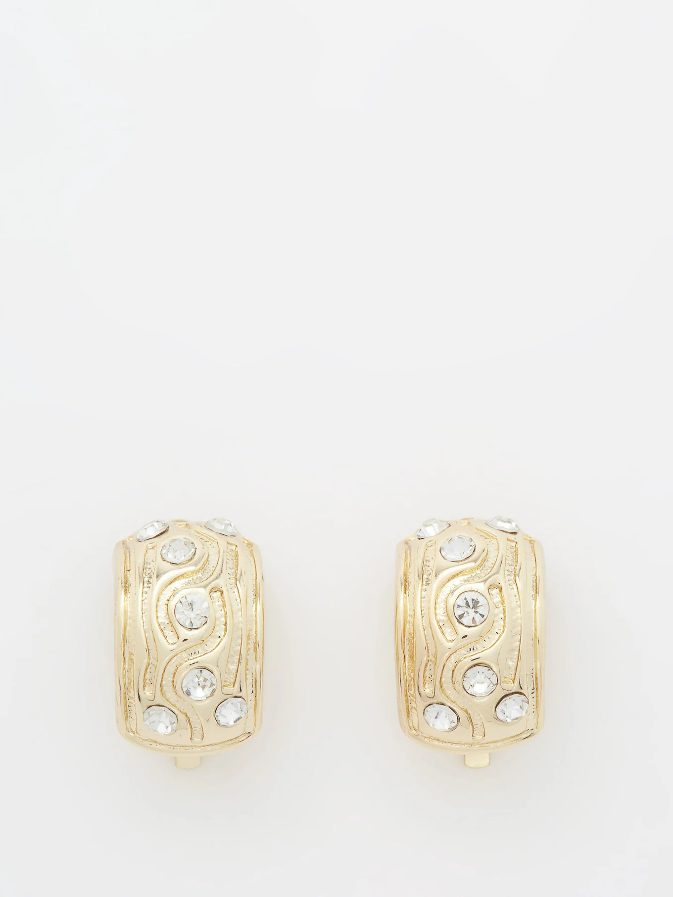 Nellie crystal & 18kt gold-plated clip earrings | Matches (US)