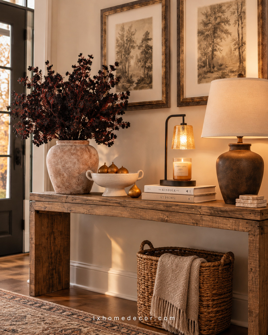 How do you create an entryway that feels collected instead of cluttered? This warm neutral entryway combines a statement wood console, textured baskets, soft lighting, classic artwork, and affordable styling layers for an elevated look. Shop the pieces to recreate this designer-inspired space at different price points.

#entrywaydecor #neutralhomedecor #highlowdesign #homestyling #luxurylookforless #falldecor 

 #LTKSeasonal #LTKHome #LTKSaleAlert