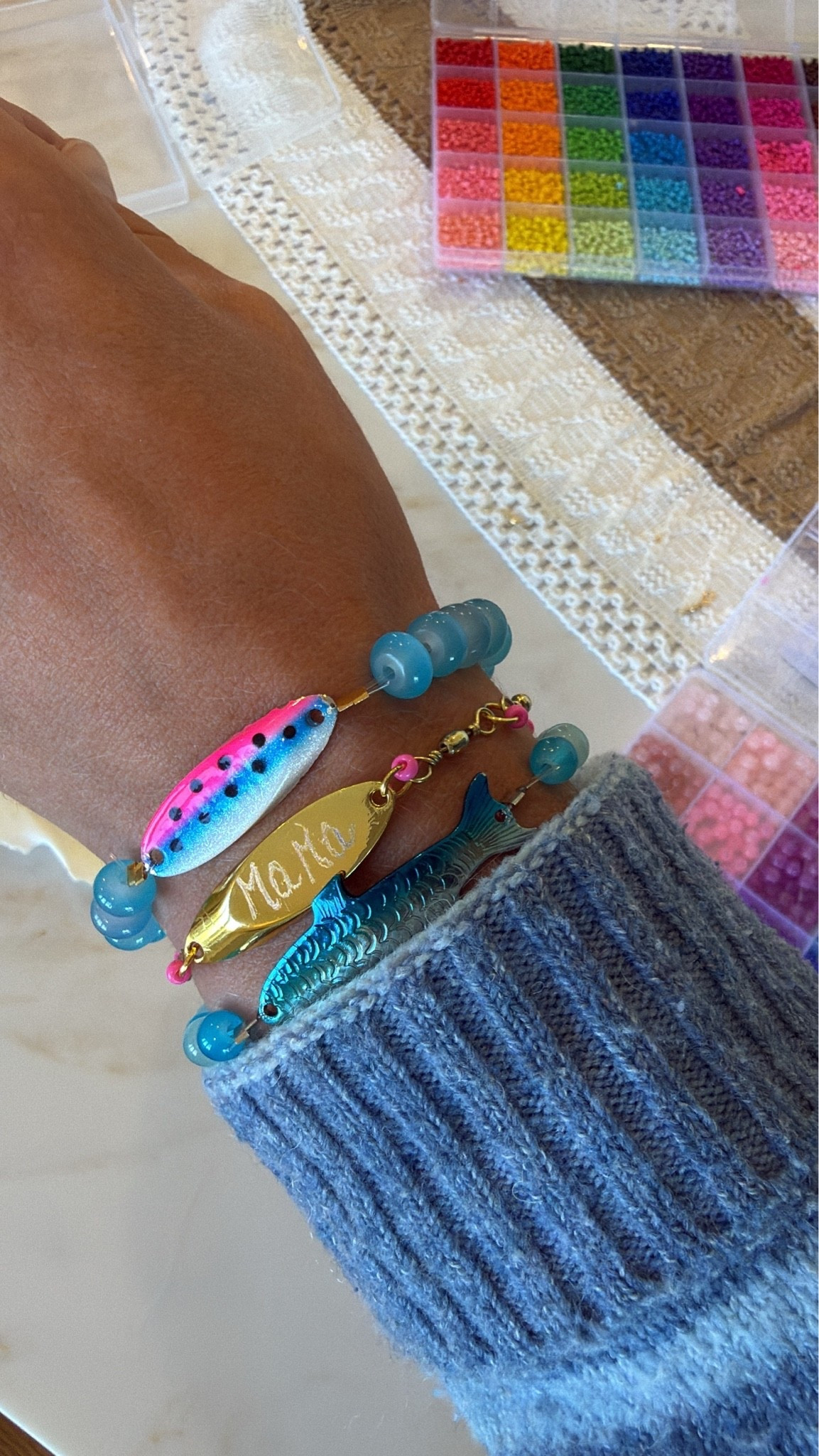 Fishing lures I used for my DIY bracelets! 💙🐟