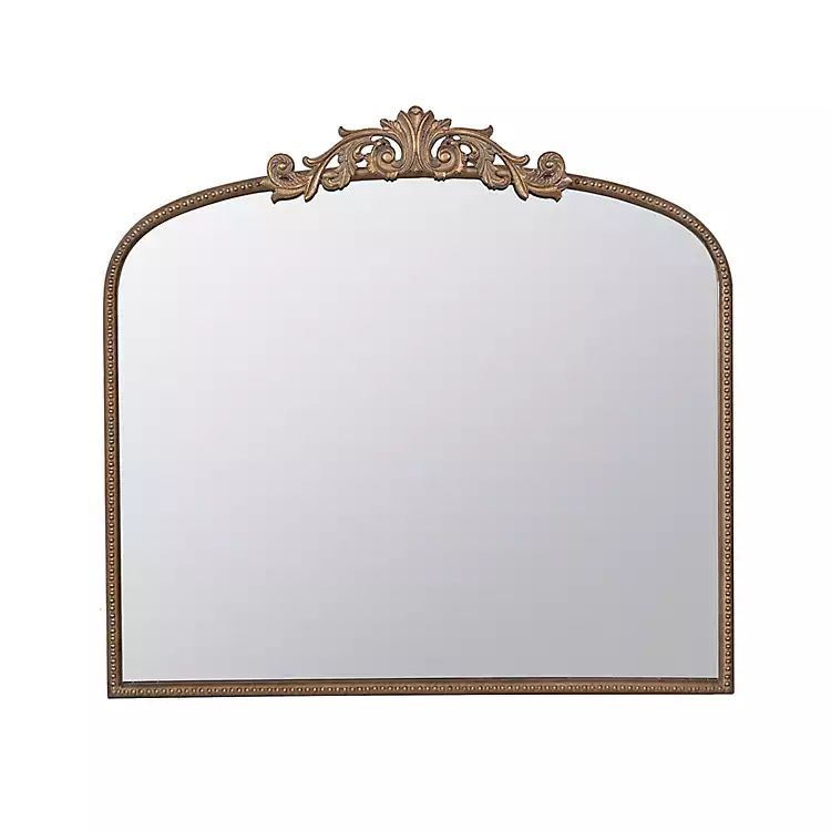 New! Antique Gold Studded Floral Scroll Mirror | Kirkland's Home