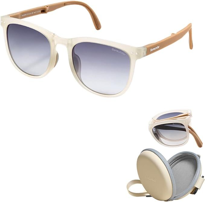 BENEUNDER Polarized Sunglasses for Men Women, Ultra Lightweight Folding Sunglasses, Acetate Frame... | Amazon (US)