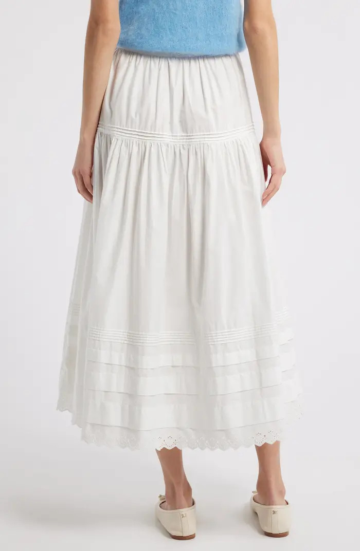 Sebastiane Tiered Organic Cotton Poplin Maxi Skirt | Nordstrom