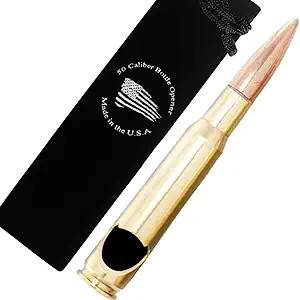 50 Caliber BMG Real Brass Bullet Shaped Bottle Opener | Amazon (US)