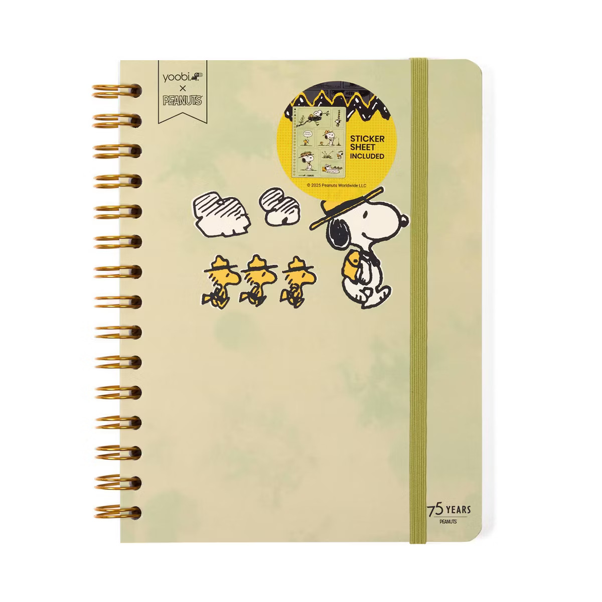 Yoobi 6"x8" Peanuts Journal Spiral with Elastic Band Beagle Scouts | Target