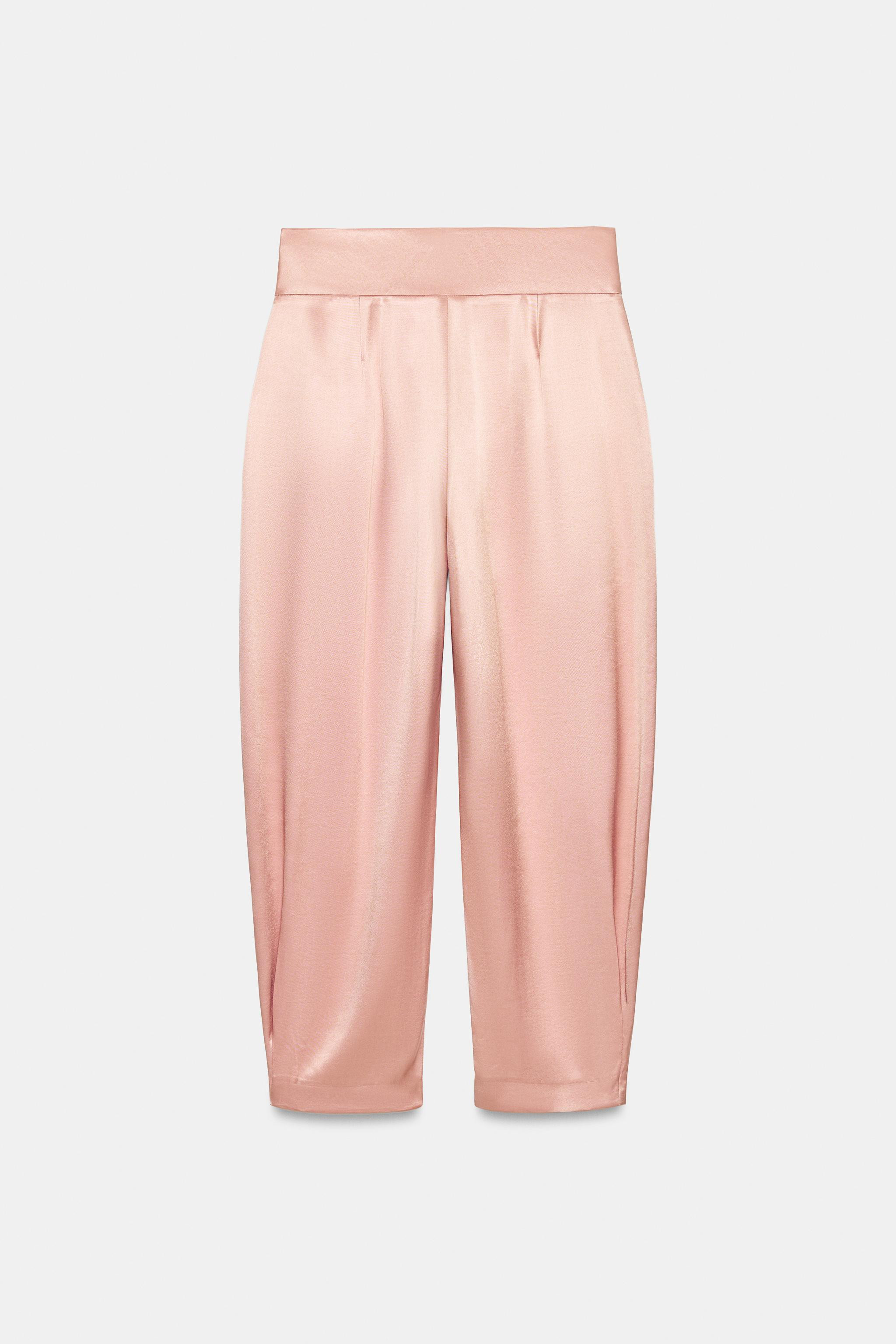 SATIN EFFECT PLEATED PANTS | Zara US