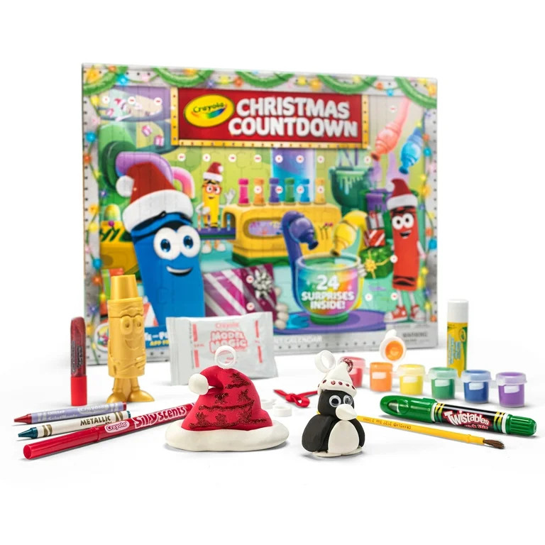 Crayola Christmas Countdown Calendar, Kids Advent Calendar, 24 Holiday Gifts and Crafts, Assorted... | Walmart (US)