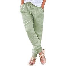 Dokotoo Womens 2023 Casual Drawstring Tie Elastic Waist Loose Capri Jogger Cargo Pants with Pocke... | Amazon (US)