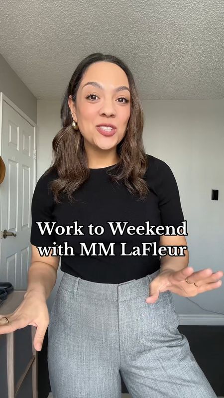 How to transition your outfits from work to weekend with MM LaFleur!
-Black fitted T-shirt. I have a medium. 
-Grey high rise wide leg tailored trousers/dress pants. I have a size 8. 
-White fitted square neck tank top. I have a size medium. 
-Black cropped straight leg jeans. I have a size 10. 


#LTKSeasonal #LTKVideo #LTKstyletip