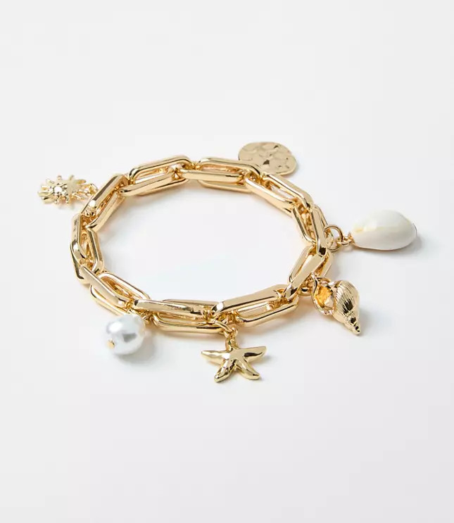Seaside Charm Chain Link Stretch Bracelet | LOFT