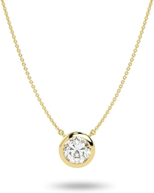 IGI Certified 1/4 to 3 Carat Lab Grown Diamond Round Solitaire Pendant Necklace for Women I 14k G... | Amazon (US)