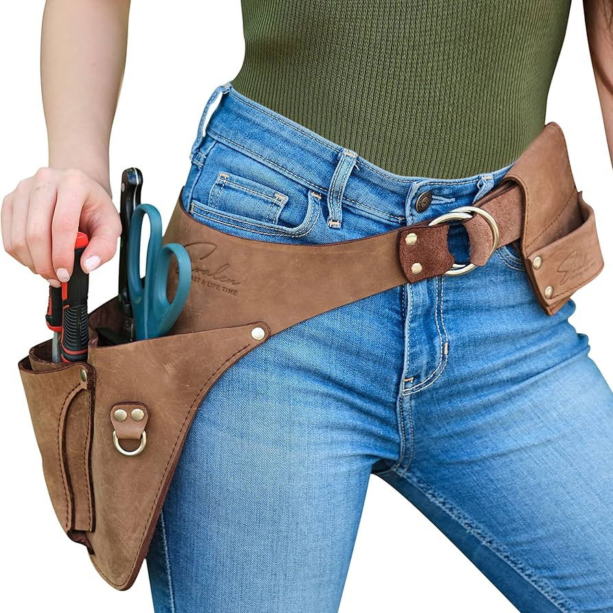 Leather Garden Utility Belt for Women - Florist Tool Holster, Gardening Apron - Gift Box Included... | Amazon (US)