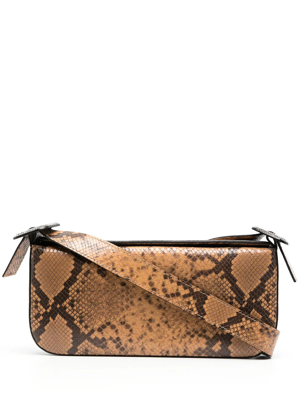 Benedetta Bruzziches Snakeskin Effect Leather Shoulder Bag | Neutrals | FARFETCH | Farfetch Global