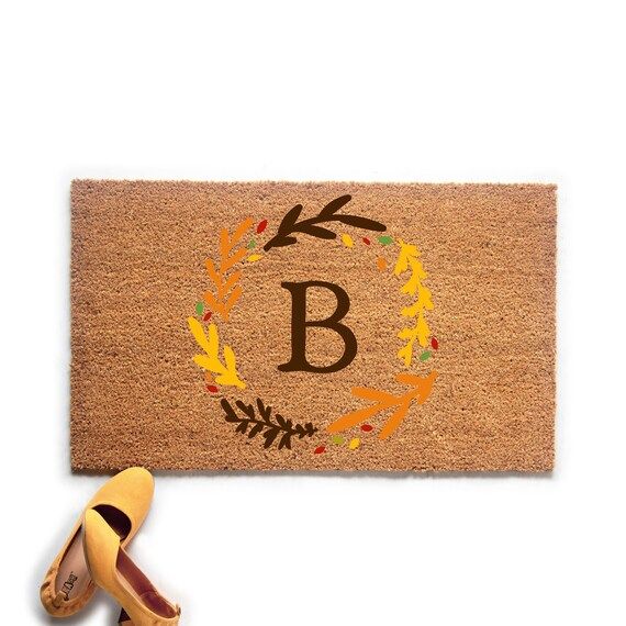 Read the full title
    Fall Wreath Monogram Doormat, Autumn Welcome Mat, Fall Outdoor Decor, Per... | Etsy (US)