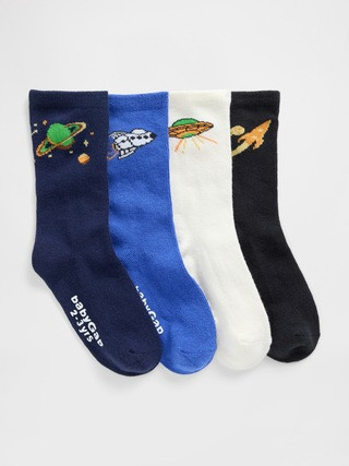 Baby & Toddler Space Crew Socks (4-Pack) | Gap (US)