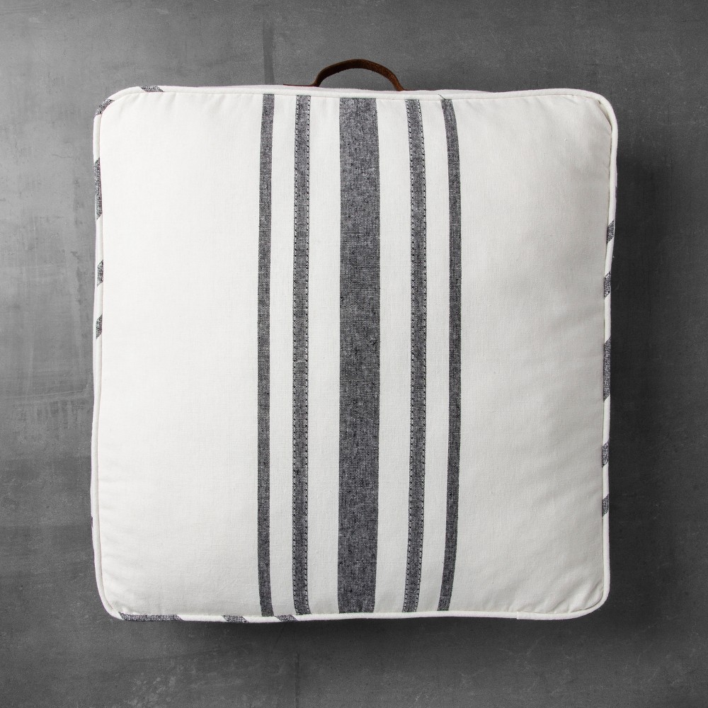 Square Floor Pillow - Black Stripe - Hearth & Hand with Magnolia | Target
