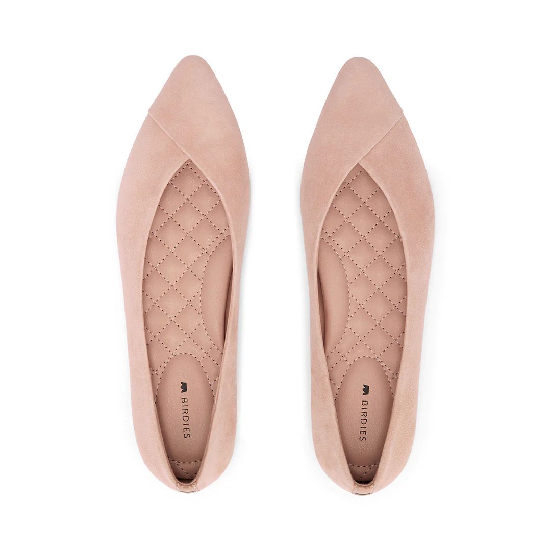 Birdies The Goldfinch - Natural Pink Flats, Suede | BIRDIES