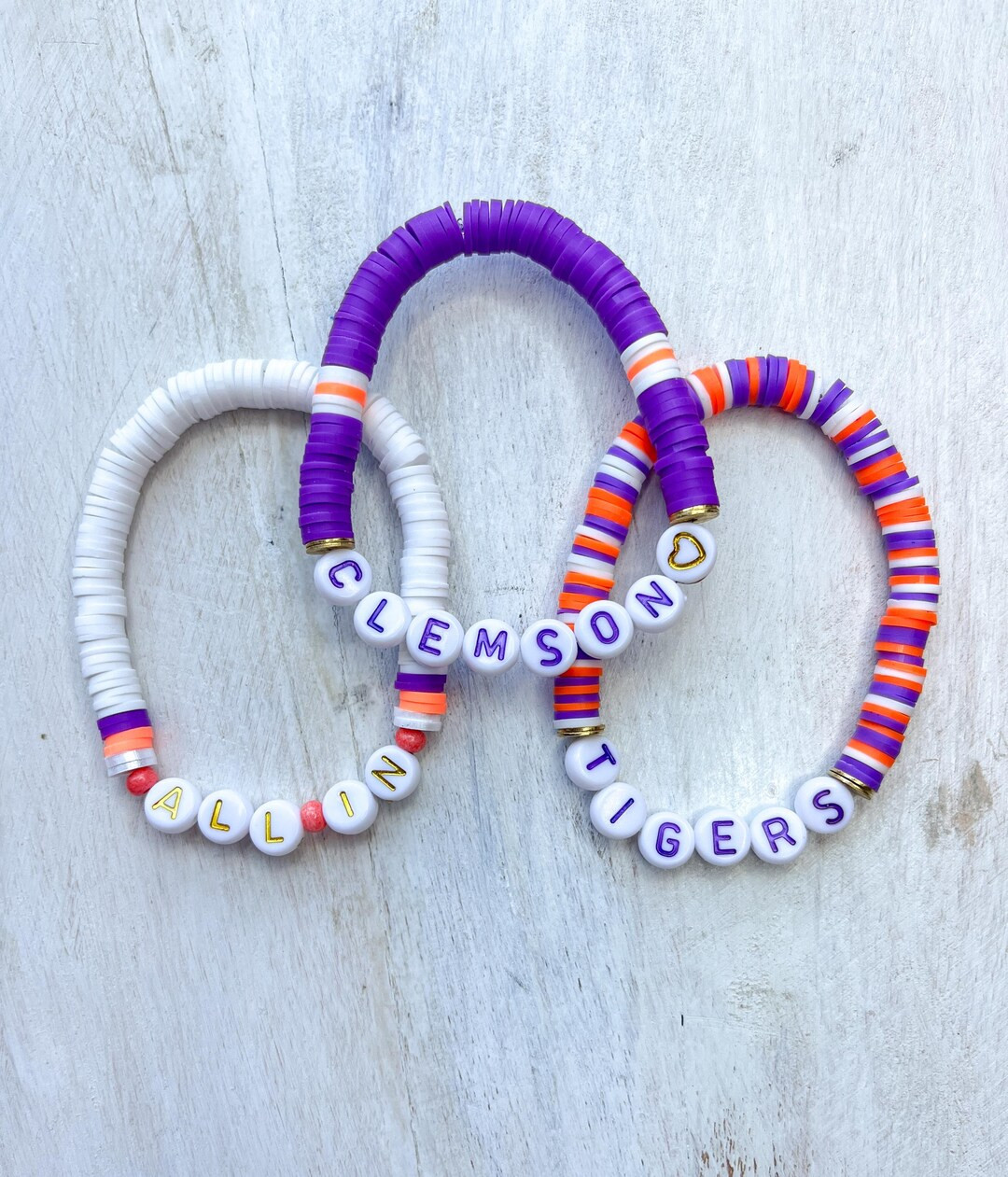 Clemson Tigers Bracelets | Clemson University Bracelets | Clemson Fan | Clemson Team | Sports Bra... | Etsy (US)