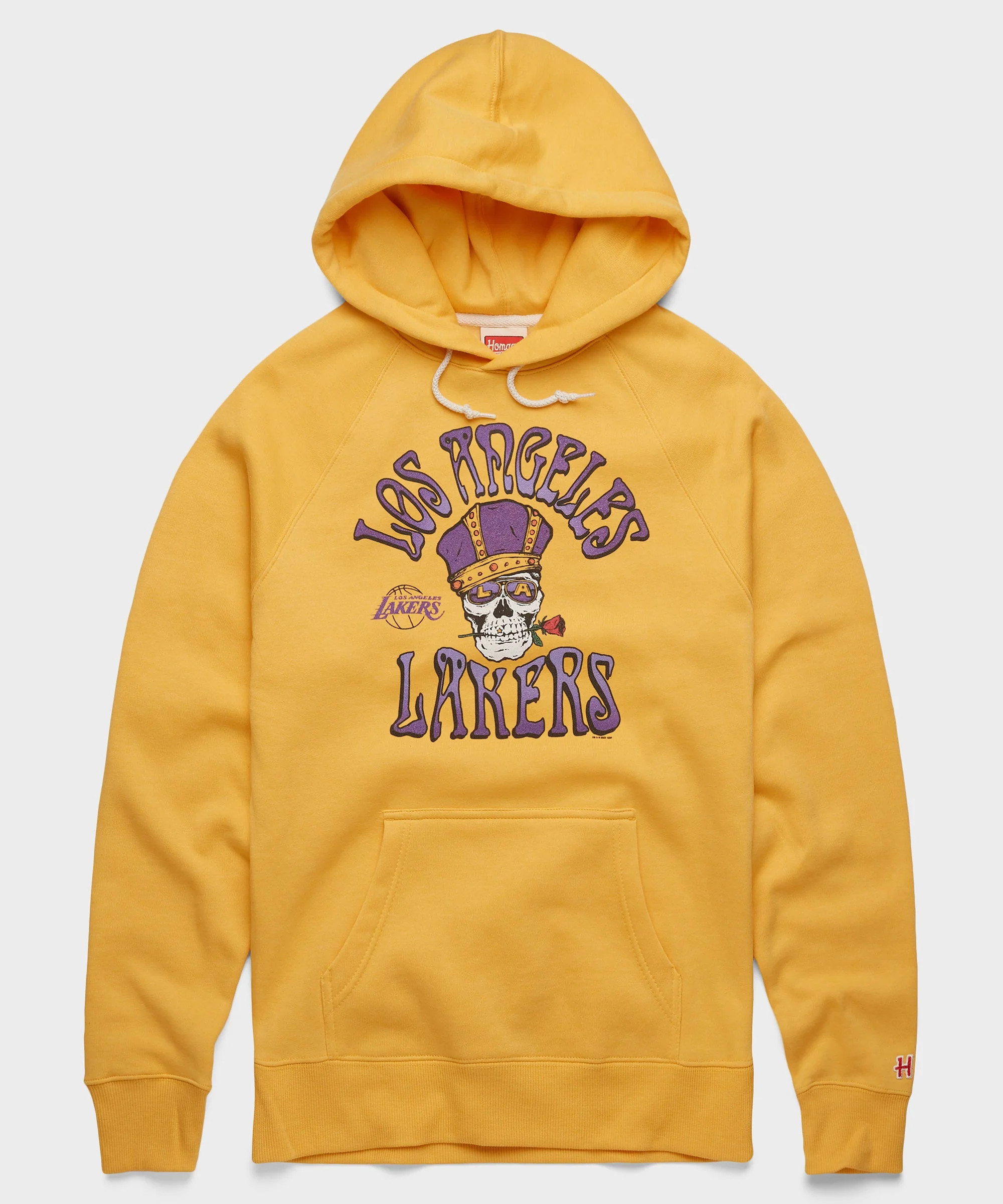 NBA x Grateful Dead x Lakers Skull And Rose Hoodie | Los Angeles Lakers Hoodie | Homage