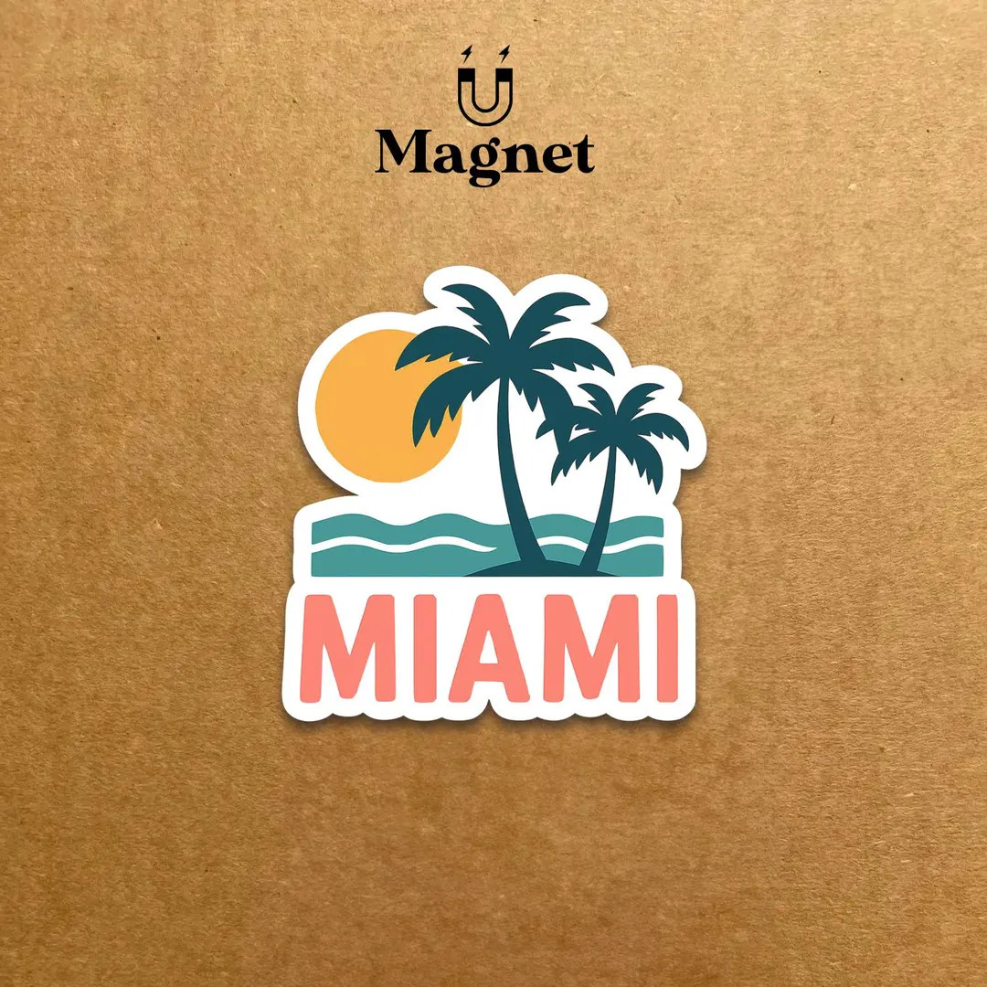 Miami Travel Magnet - Decorative Fridge Magnet | Etsy (US)