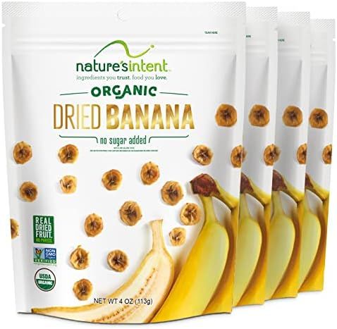 Nature's Intent Organic Dried Banana - 4 Pack x 3.5 Ounce - A Healthy Snack - Vegan, Vegetarian, USD | Amazon (US)