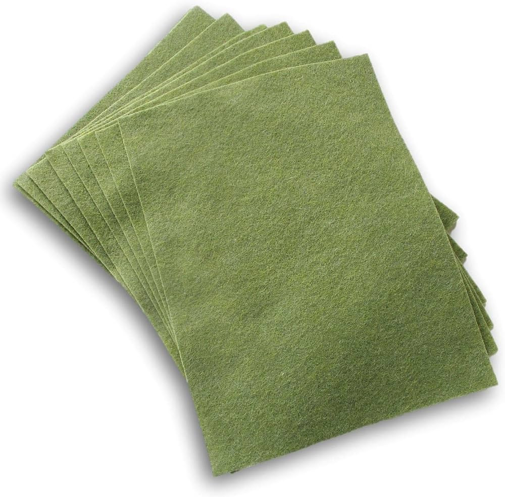 Felt Sheets Craft Sewing DIY Set - Solid Color Sheet Packs - 9 x 12 inches - 8 Ct (Olive Green) | Amazon (US)