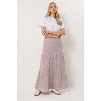 Long Tall Sally Women's Tall Gingham Maxi Skirt in Burgundy | Size: 16 | Debenhams UK