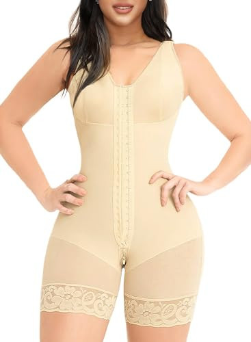 YIANNA Fajas Colombianas Shapewear for Women Tummy Control Post Surgery Full Body Shaper Butt Lifter with Zipper Crotch,YA7275-Beige-2XL | Amazon (US)