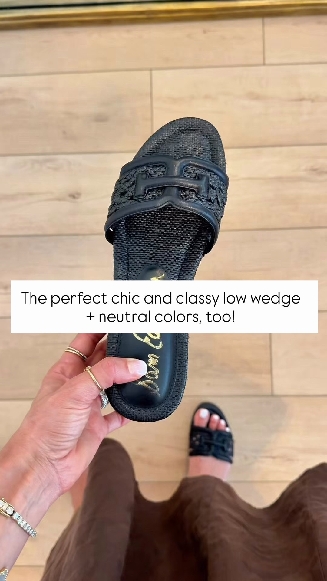 The most gorgeous low wedge for summer and fall! Super comfortable! Summer outfits. Vacation outfits. Resort outfits. Resort wear. Summer style. Elevated casual outfits. Black wedge.

#LTKootd #LTKTravel #LTKgrwm