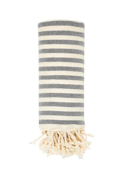 Sunkissed Sand Free Beach Towel - Striped in Bondi Black at Nordstrom | Nordstrom