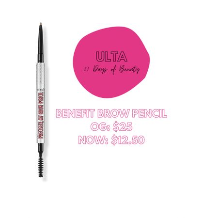 Ulta 21 Days of Beauty, Benefit Brow Pencil, Beauty Sale, Ulta Beauty, Brow Products, Benefit Sale, LTK Beauty

#LTKSale #LTKbeauty #LTKsalealert