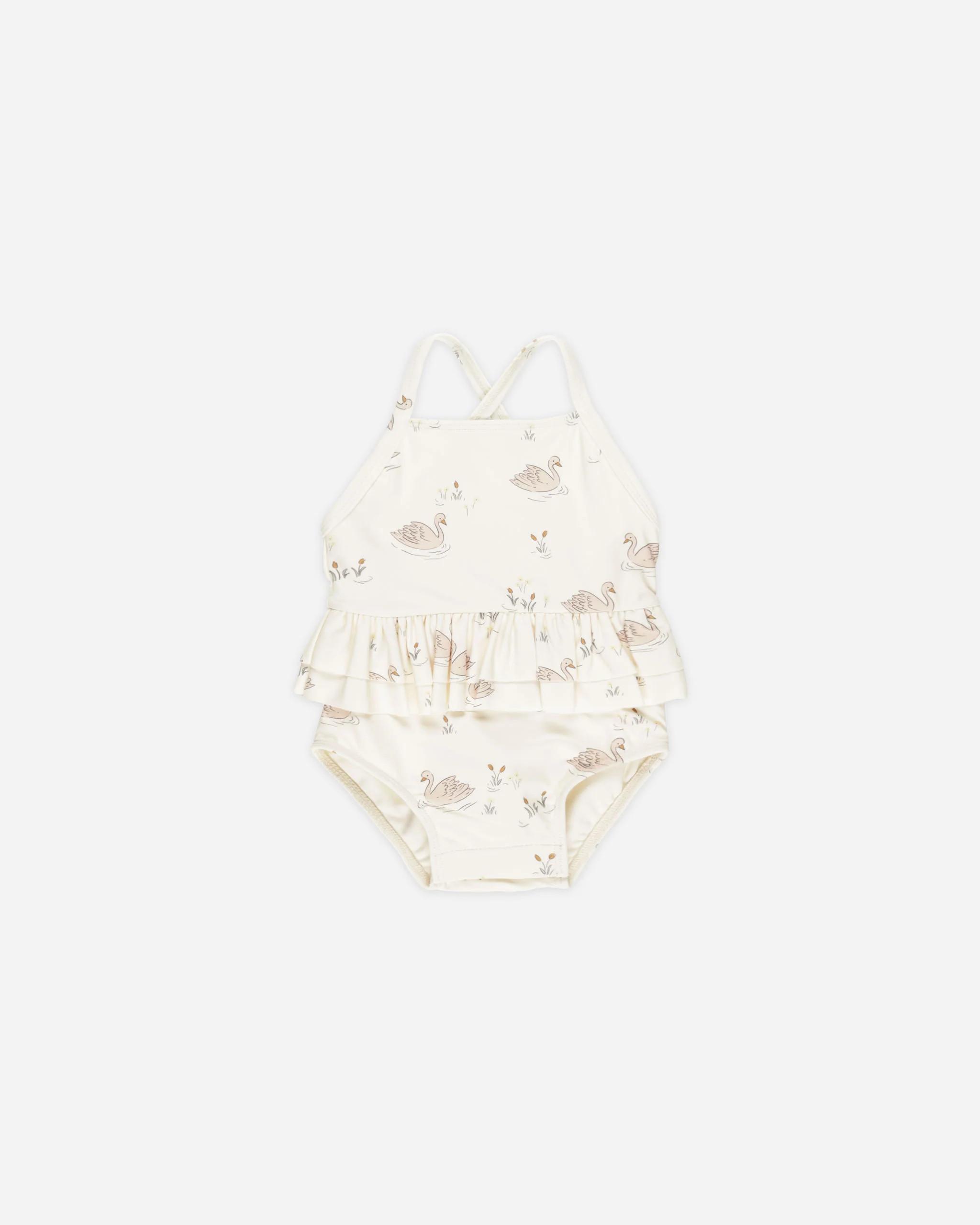 Ruffled One-Piece Swimsuit || Swans | Rylee + Cru