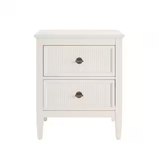 Marsden Ivory 2-Drawer Cane Nightstand | The Home Depot