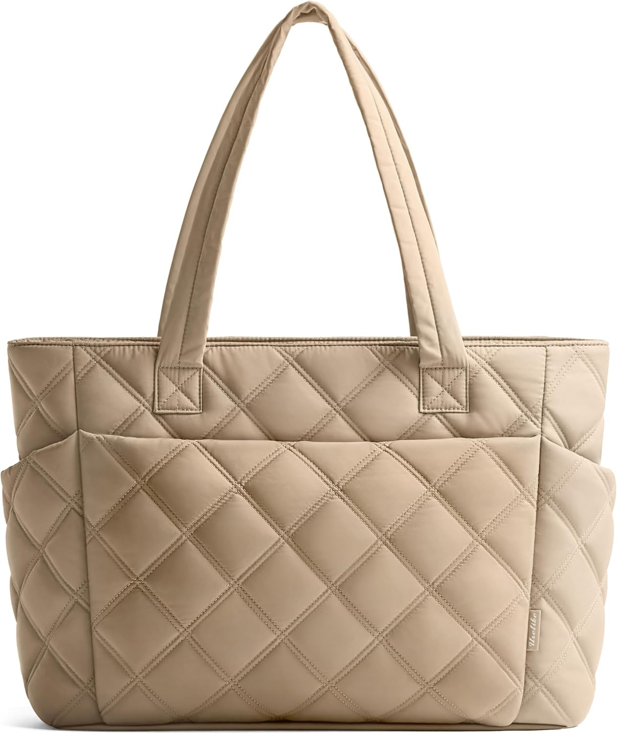 Uselike Tote Bag for Women, Lightweight Puffer Tote Work Bags with Compartments for Travel, Quilted Shoulder Bag with Zipper | Amazon (US)