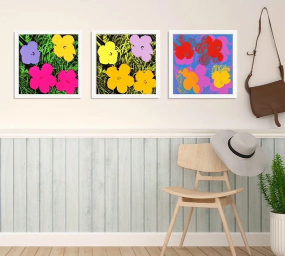 Andy Warhol Flowers Print Set of 3 • Mid Century Modern Art • Andy Warhol Poster •  Mid Cen... | Etsy (US)