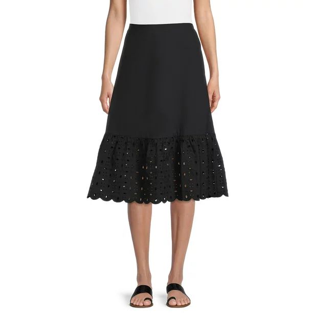 The Get Women's Eyelet Midi Skirt | Walmart (US)