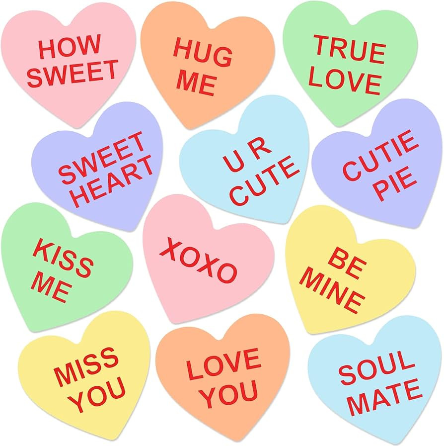 Amazon.com: 12 Pcs Valentine's Day Car Magnet Candy Heart Decorations Magnet Stickers Cute Valent... | Amazon (US)