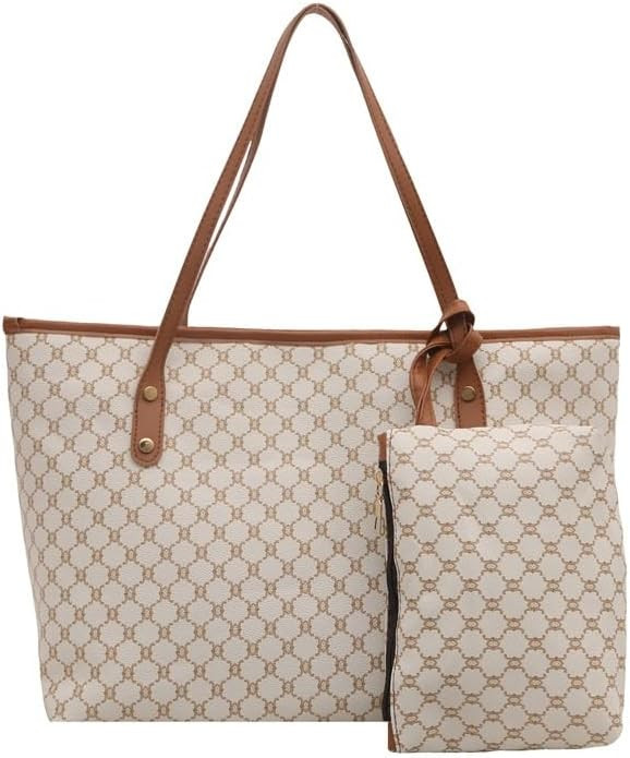 Designer style women's handbag set, simple diamond grid pattern, large capacity, suitable for com... | Amazon (US)