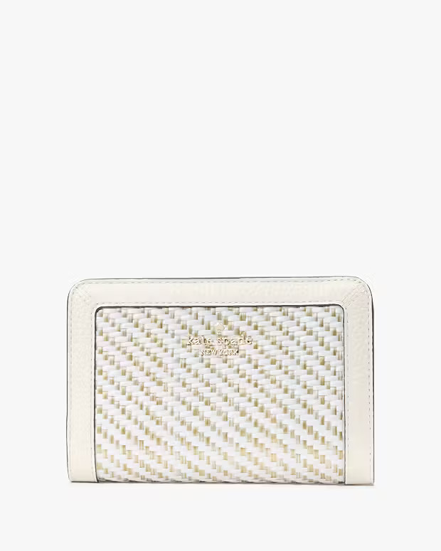 Lena Straw Medium Bifold Wallet | Kate Spade Outlet