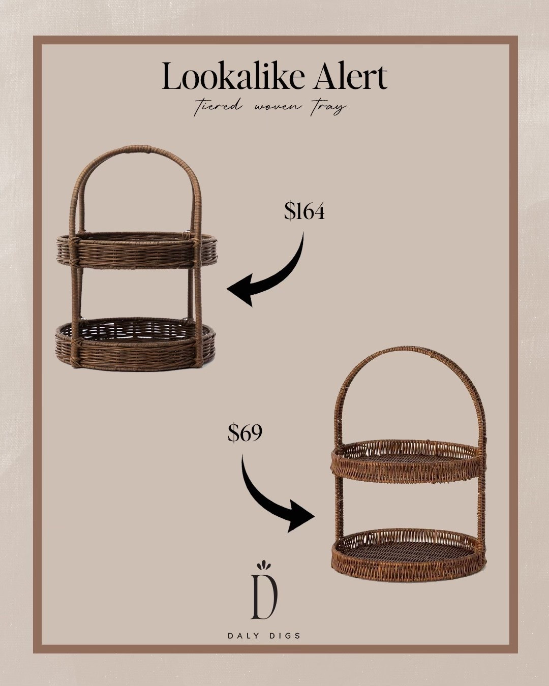 lookalike alert: woven tiered tray edition 

#LTKHome