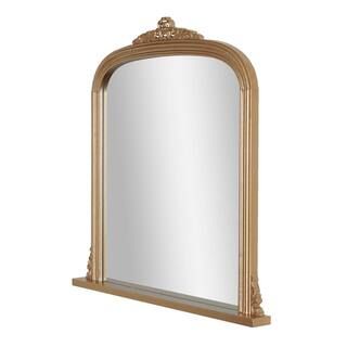 Deco Mirror 26 in. W x 26 in. H Vintage Arch Antique Brass Framed Ornate Accent Wall Mirror-38496... | The Home Depot