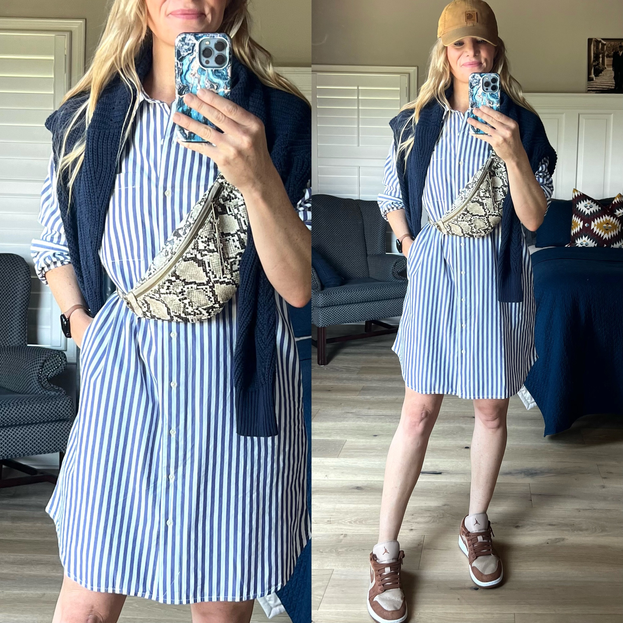 Casual shirt dress outfit

Size reference 5’ 9” 140 lbs

Navy cardigan sweater- small

Shirt dress - medium 



Belt bag. Weekend outfit ideas. Casual dress outfit ideas. Walmart fashion. Walmart dress. 

#LTKOver40 #LTKSaleAlert #LTKFindsUnder50