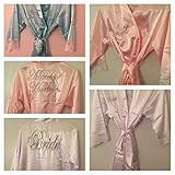 Bridal Party Silk/Lace Robes by Wedding Tokens, Bride Robe, Maid of Honor Robe, Custom Made with a n | Amazon (US)