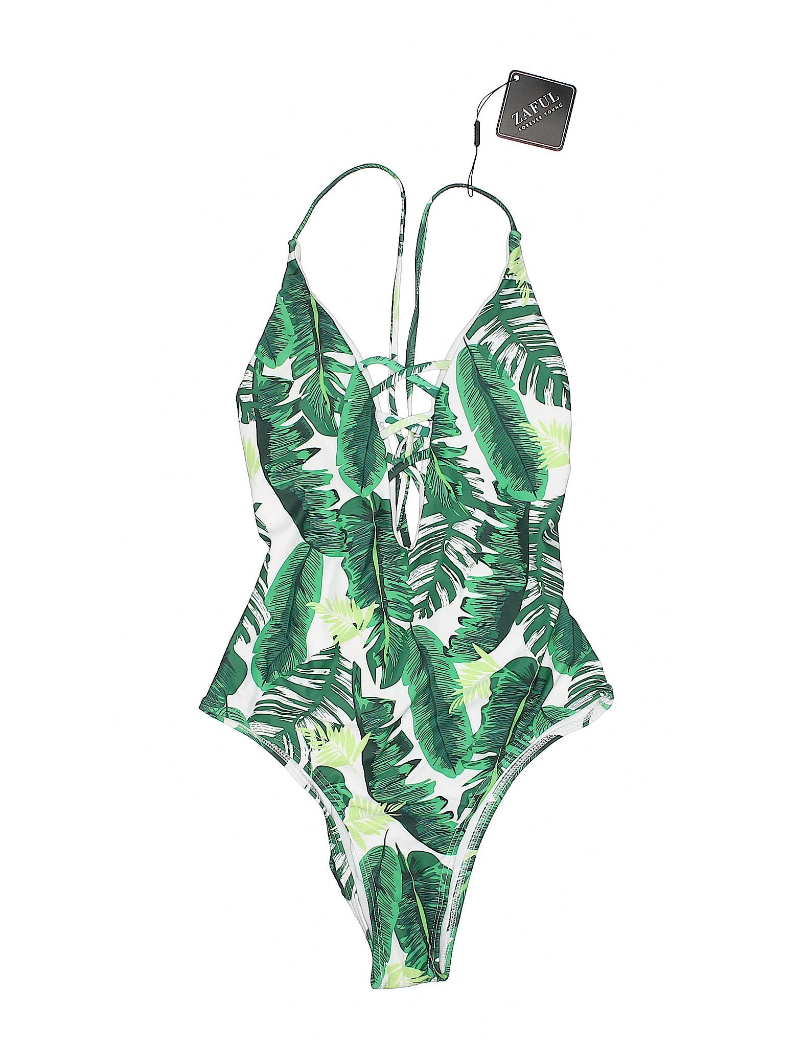 Zaful One Piece Swimsuit Size 8: White Women's Swimwear - 43476718 | thredUP
